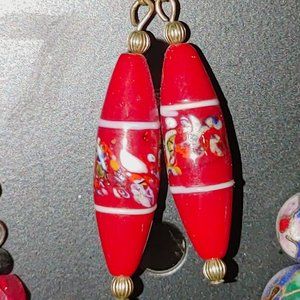 New handmade red earrings